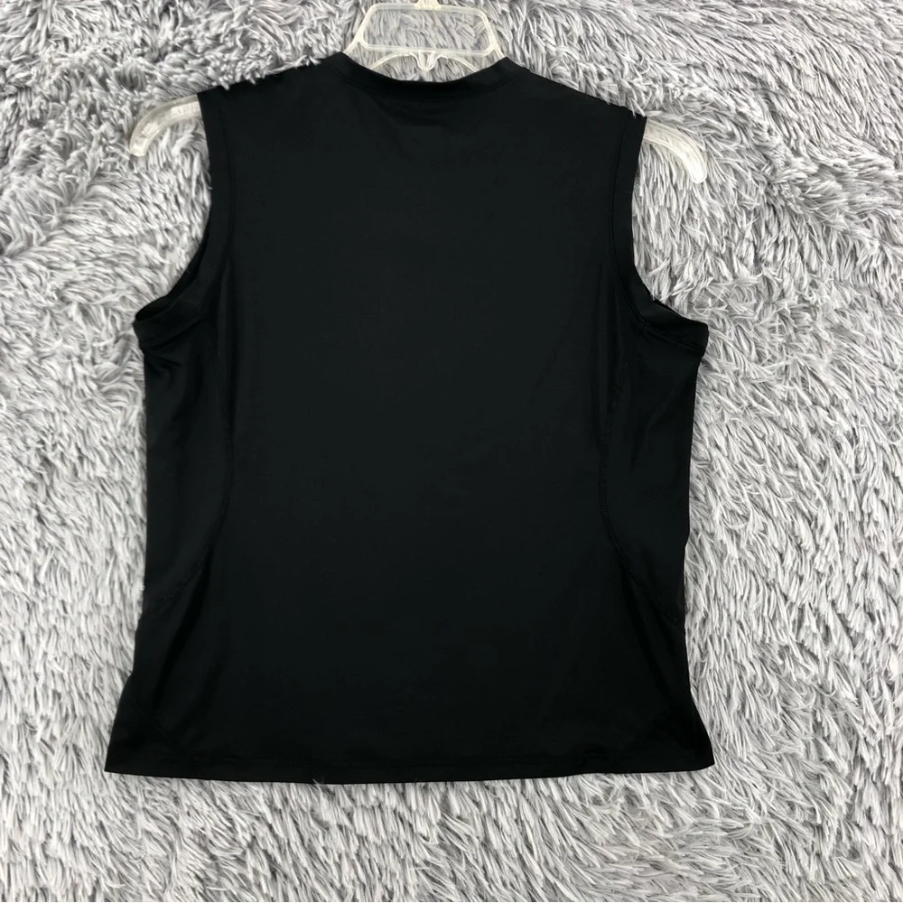 Nike Tshirt Team Womens Medium Vneck Sleeveless Black Athletic Workout Shirt